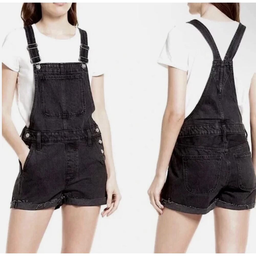 Madewell - Adirondack Short Overalls in Washed Black XS